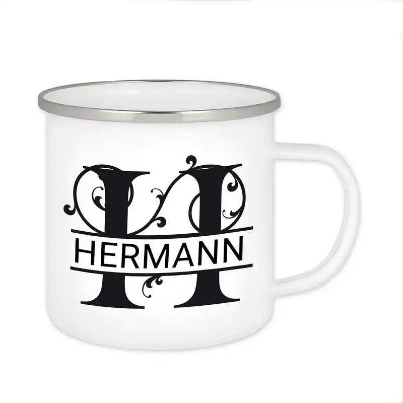 Emaille Tasse mit Namen | Motiv 1 | Hermann - Druckerino