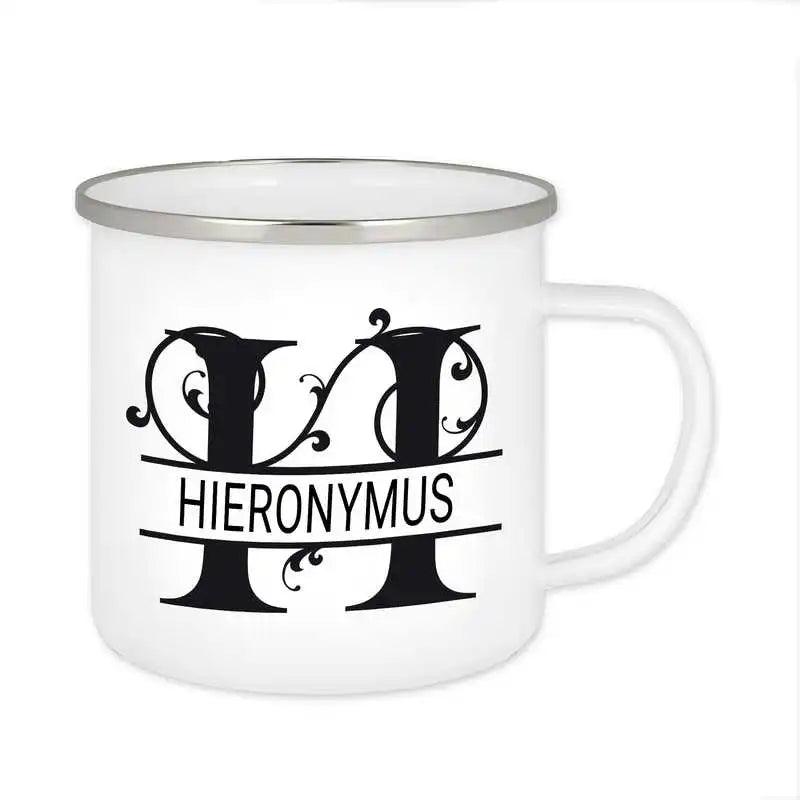 Emaille Tasse mit Namen | Motiv 1 | Hieronymus - Druckerino