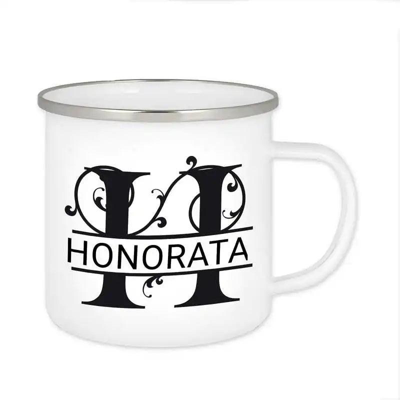 Emaille Tasse mit Namen | Motiv 1 | Honorata - Druckerino