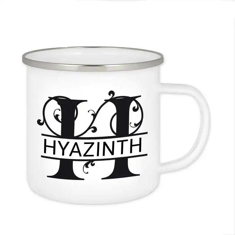 Emaille Tasse mit Namen | Motiv 1 | Hyazinth - Druckerino