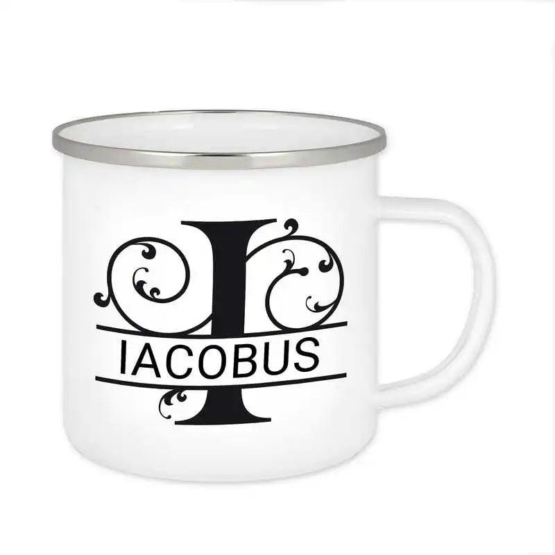 Emaille Tasse mit Namen | Motiv 1 | Iacobus - Druckerino