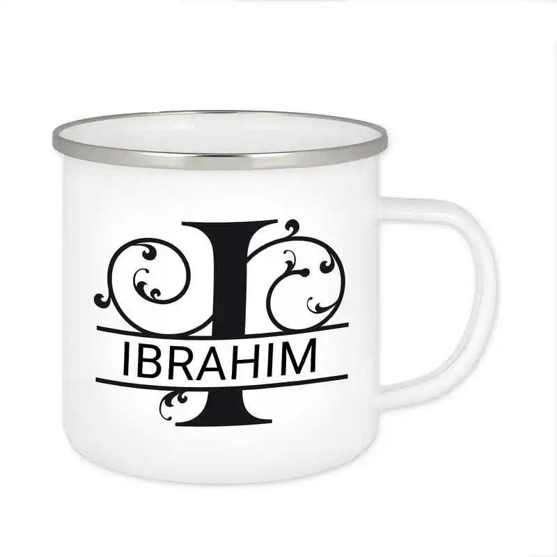 Emaille Tasse mit Namen | Motiv 1 | Ibrahim - Druckerino