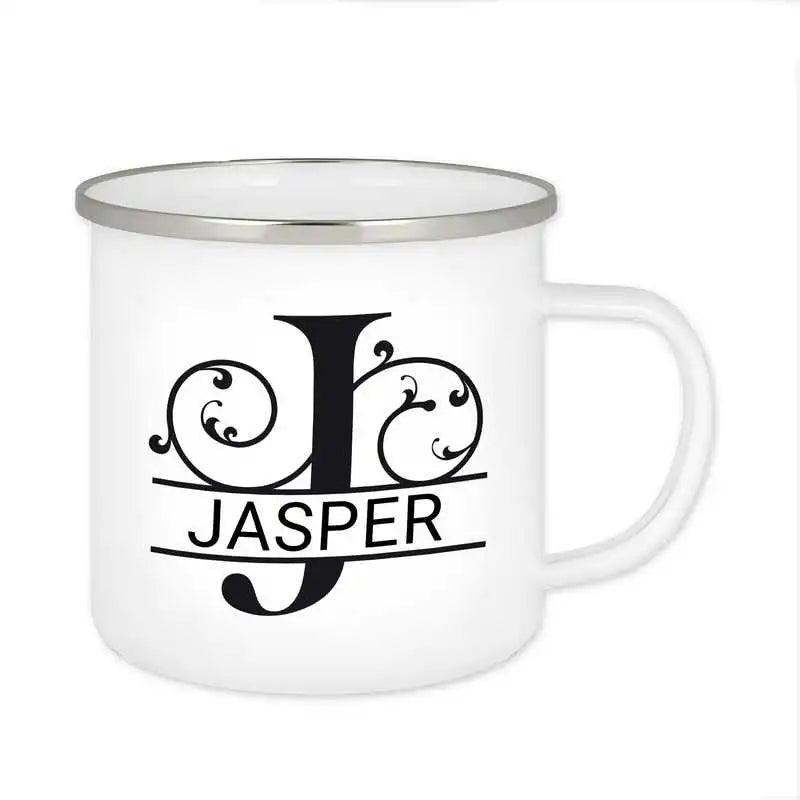 Emaille Tasse mit Namen | Motiv 1 | Jasper - Druckerino