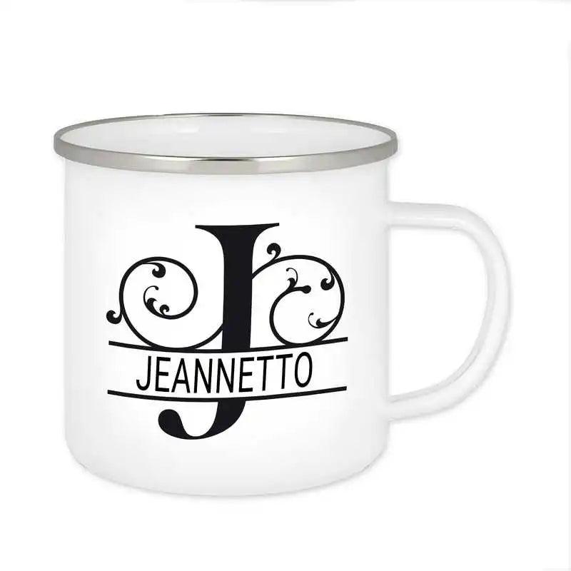 Emaille Tasse mit Namen | Motiv 1 | Jeannetto - Druckerino