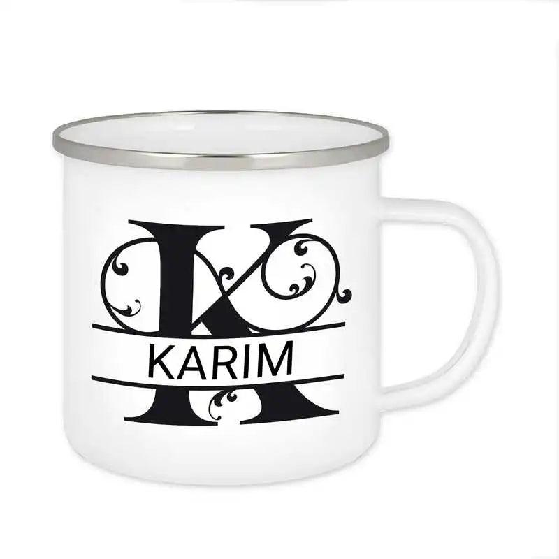 Emaille Tasse mit Namen | Motiv 1 | Karim - Druckerino