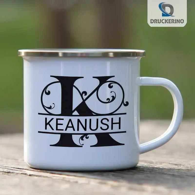Emaille Tasse mit Namen | Motiv 1 | Keanush - Druckerino