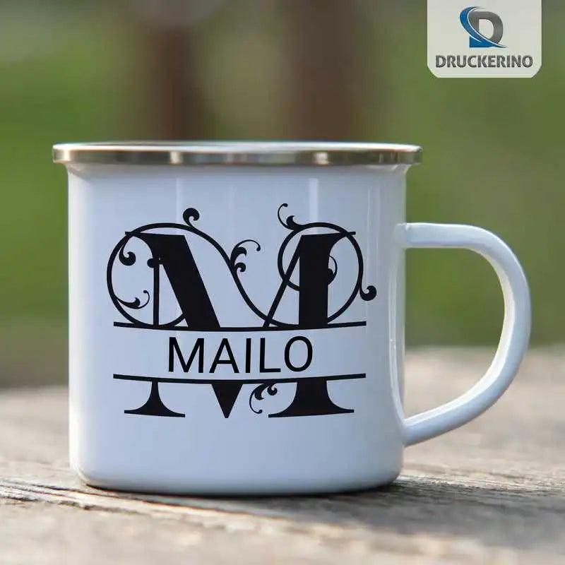 Emaille Tasse mit Namen | Motiv 1 | Mailo - Druckerino