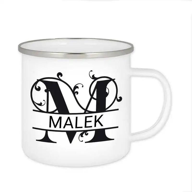 Emaille Tasse mit Namen | Motiv 1 | Malek - Druckerino