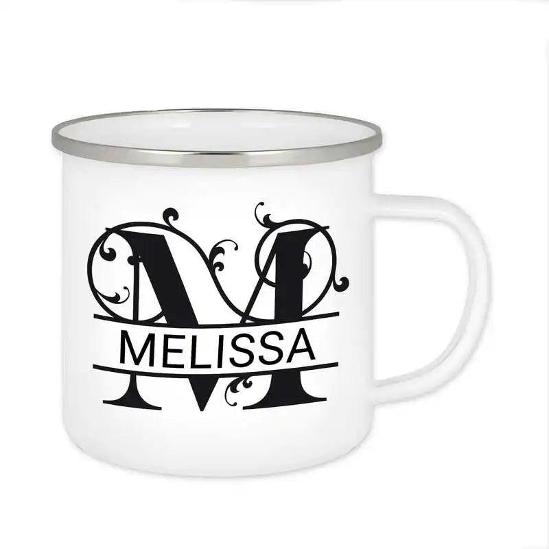 Emaille Tasse mit Namen | Motiv 1 | Melissa - Druckerino