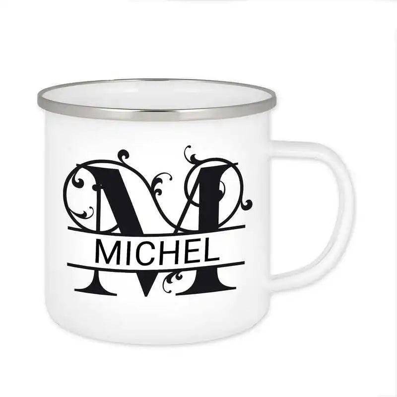 Emaille Tasse mit Namen | Motiv 1 | Michel - Druckerino