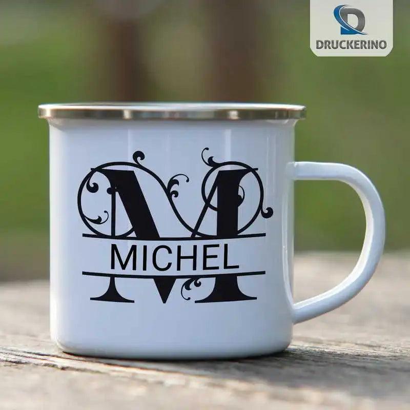 Emaille Tasse mit Namen | Motiv 1 | Michel - Druckerino