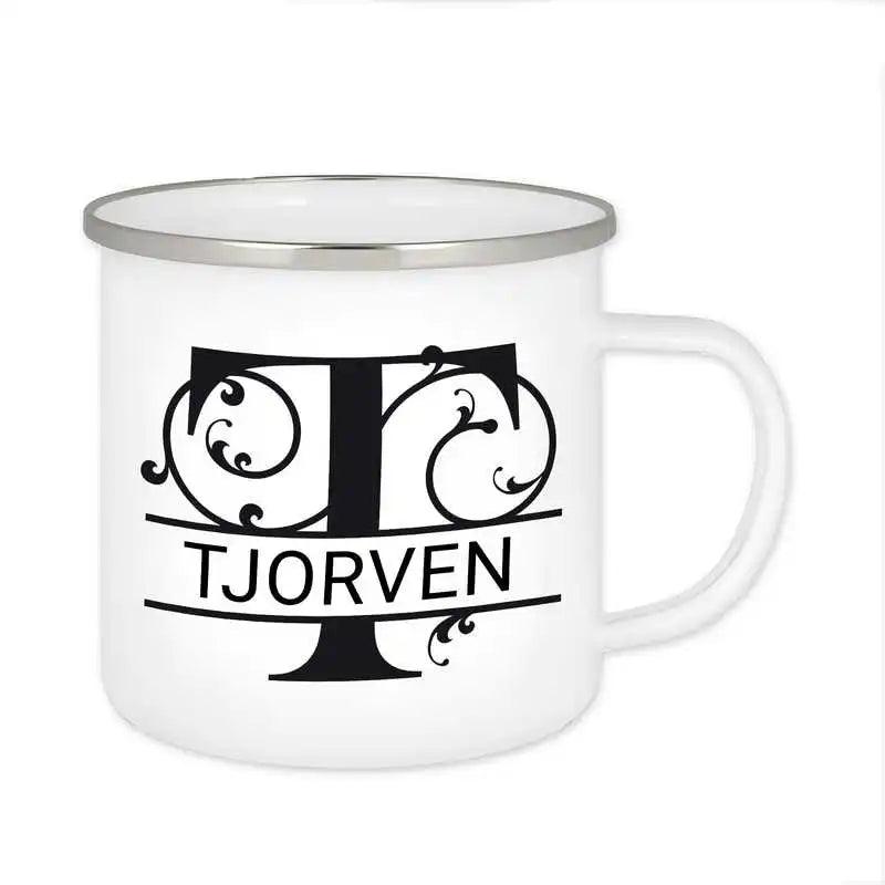 Emaille Tasse mit Namen | Motiv 1 | Tjorven - Druckerino