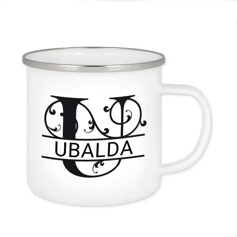Emaille Tasse mit Namen | Motiv 1 | Ubalda - Druckerino