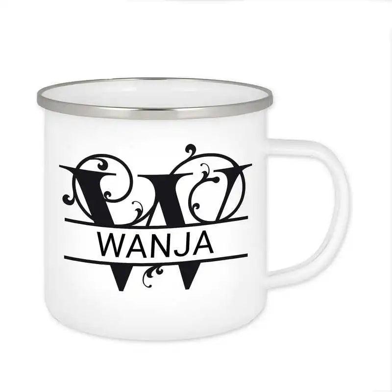 Emaille Tasse mit Namen | Motiv 1 | Wanja - Druckerino