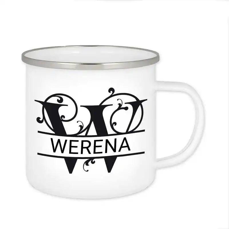 Emaille Tasse mit Namen | Motiv 1 | Werena - Druckerino