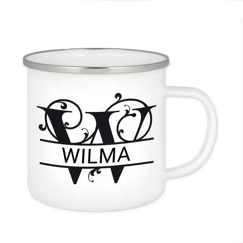 Emaille Tasse mit Namen | Motiv 1 | Wilma - Druckerino