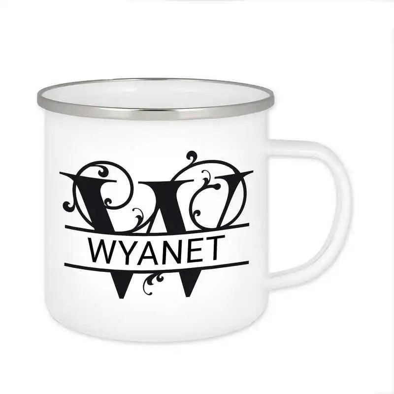 Emaille Tasse mit Namen | Motiv 1 | Wyanet - Druckerino