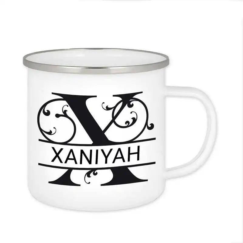 Emaille Tasse mit Namen | Motiv 1 | Xaniyah - Druckerino