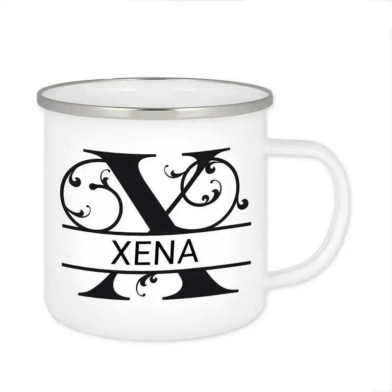 Emaille Tasse mit Namen | Motiv 1 | Xena - Druckerino