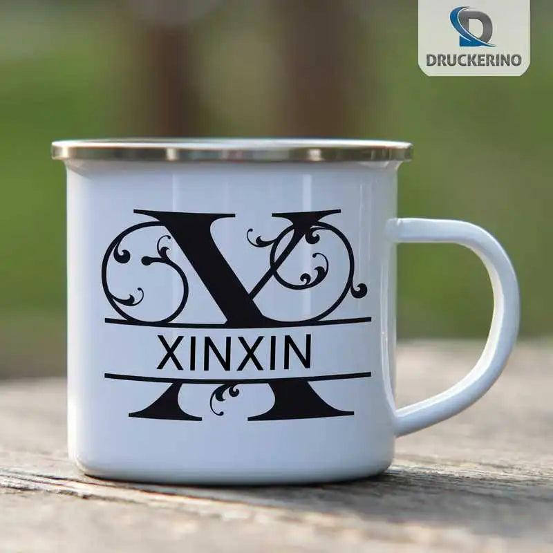 Emaille Tasse mit Namen | Motiv 1 | Xinxin - Druckerino