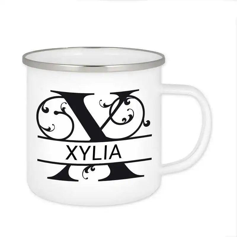 Emaille Tasse mit Namen | Motiv 1 | Xylia - Druckerino