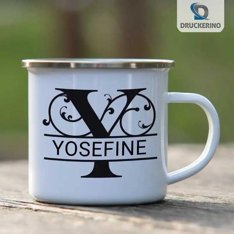 Emaille Tasse mit Namen | Motiv 1 | Yosefine - Druckerino