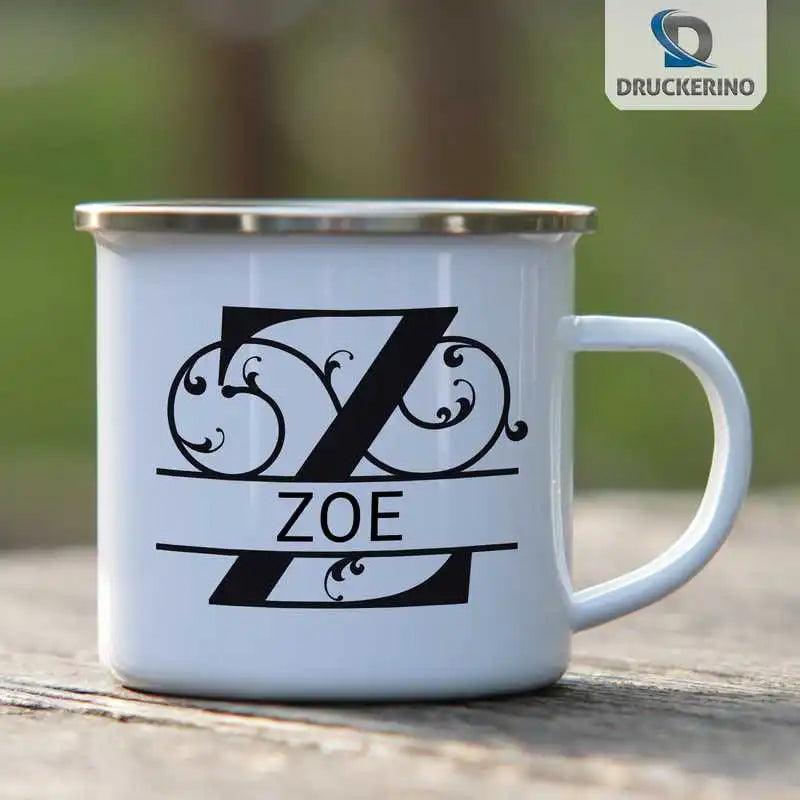 Emaille Tasse mit Namen | Motiv 1 | Zoe - Druckerino