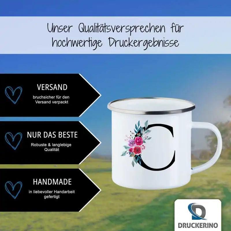 Emaille Tasse mit Namen | Motiv 2 | Christien - Druckerino