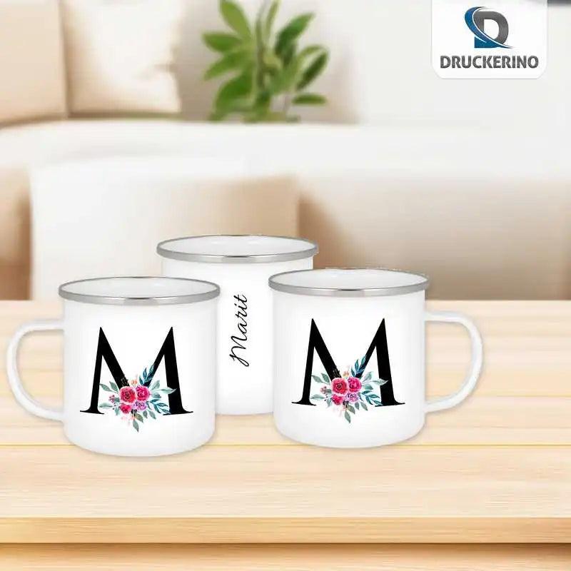 Emaille Tasse mit Namen | Motiv 2 | Marit - Druckerino