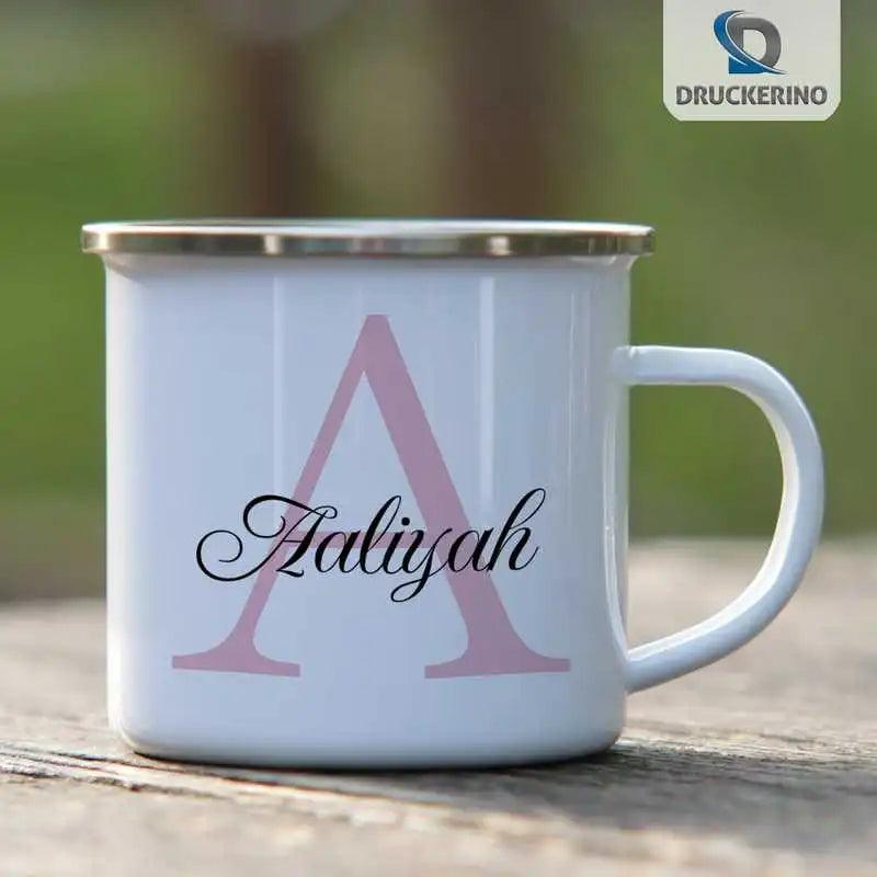Emaille Tasse mit Namen | Motiv 3 | Aaliyah - Druckerino