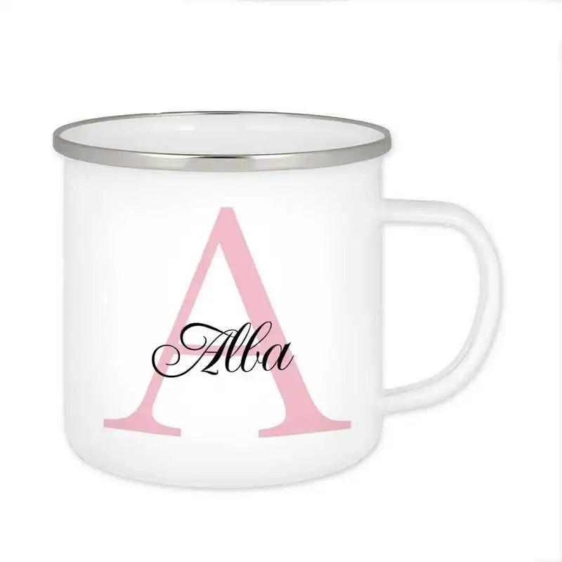 Emaille Tasse mit Namen | Motiv 3 | Alba - Druckerino
