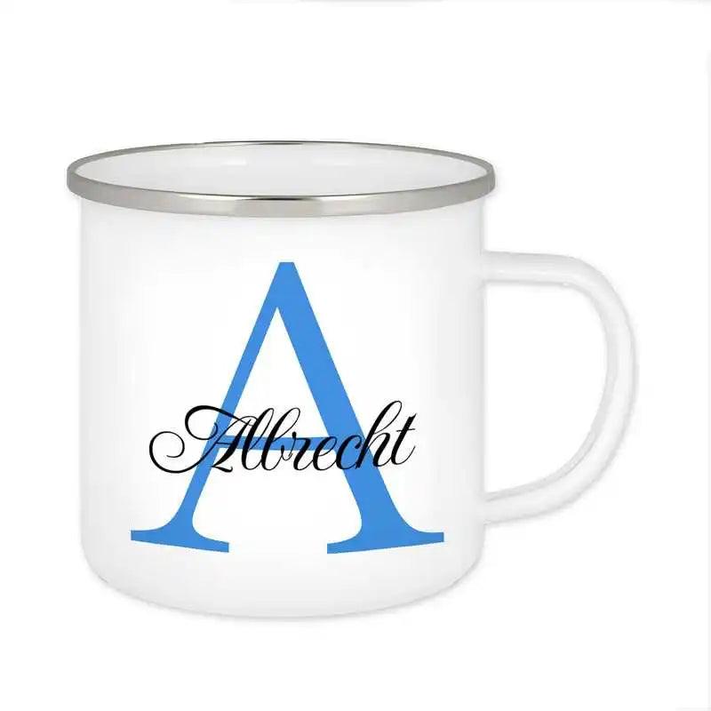 Emaille Tasse mit Namen | Motiv 3 | Albrecht - Druckerino