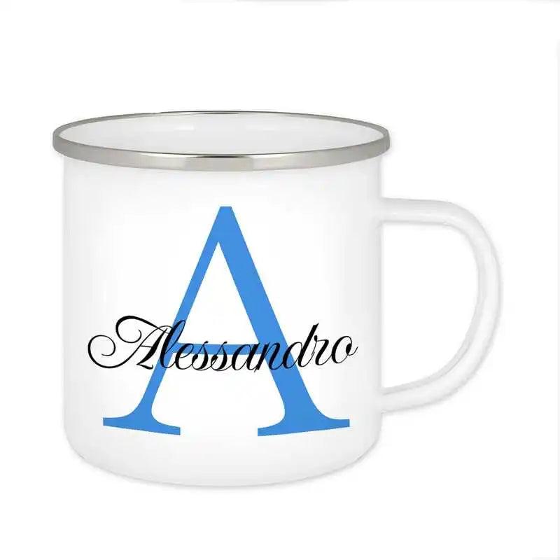 Emaille Tasse mit Namen | Motiv 3 | Alessandro - Druckerino