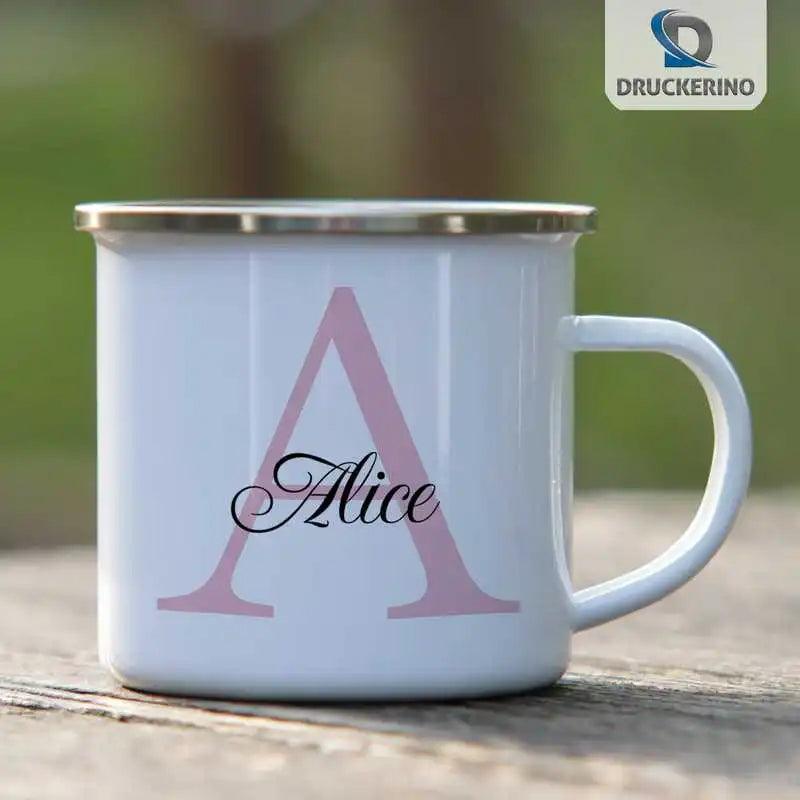 Emaille Tasse mit Namen | Motiv 3 | Alice - Druckerino
