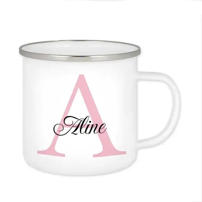 Emaille Tasse mit Namen | Motiv 3 | Aline - Druckerino