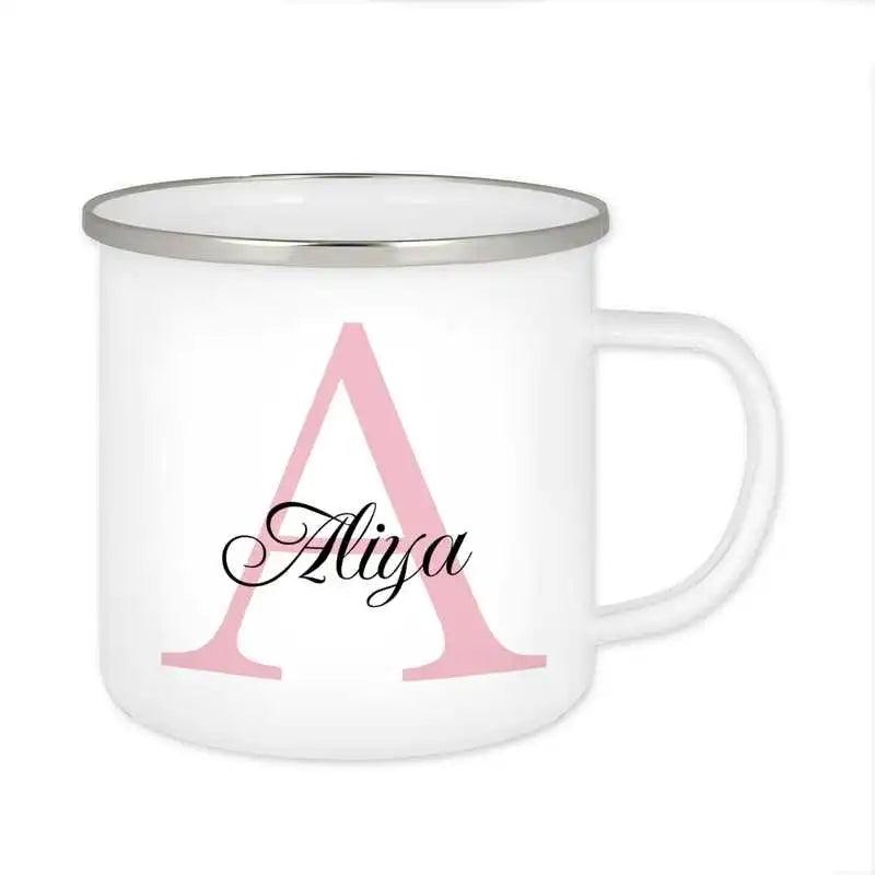 Emaille Tasse mit Namen | Motiv 3 | Aliya - Druckerino