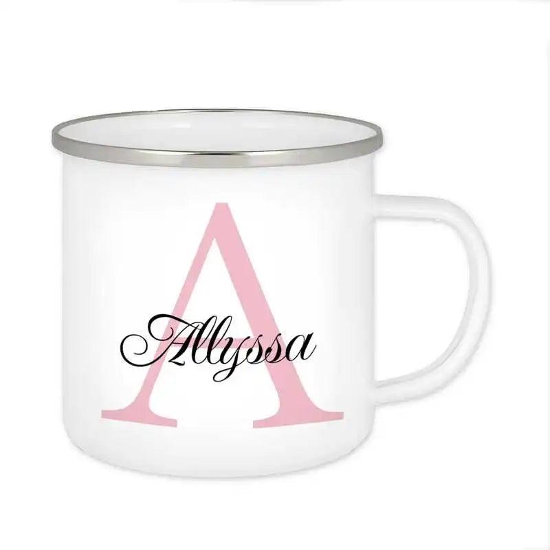 Emaille Tasse mit Namen | Motiv 3 | Allyssa - Druckerino