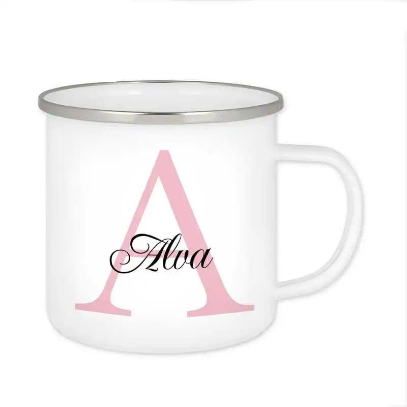 Emaille Tasse mit Namen | Motiv 3 | Alva - Druckerino
