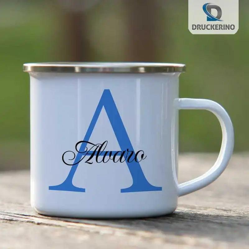 Emaille Tasse mit Namen | Motiv 3 | Alvaro - Druckerino