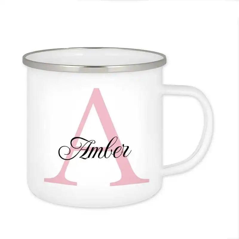 Emaille Tasse mit Namen | Motiv 3 | Amber - Druckerino