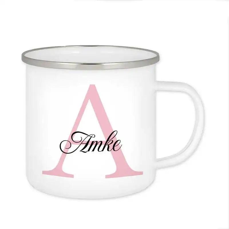 Emaille Tasse mit Namen | Motiv 3 | Amke - Druckerino
