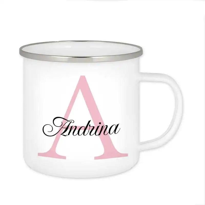 Emaille Tasse mit Namen | Motiv 3 | Andrina - Druckerino