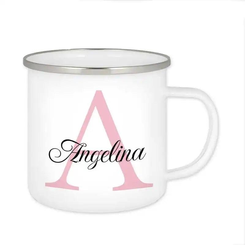 Emaille Tasse mit Namen | Motiv 3 | Angelina - Druckerino