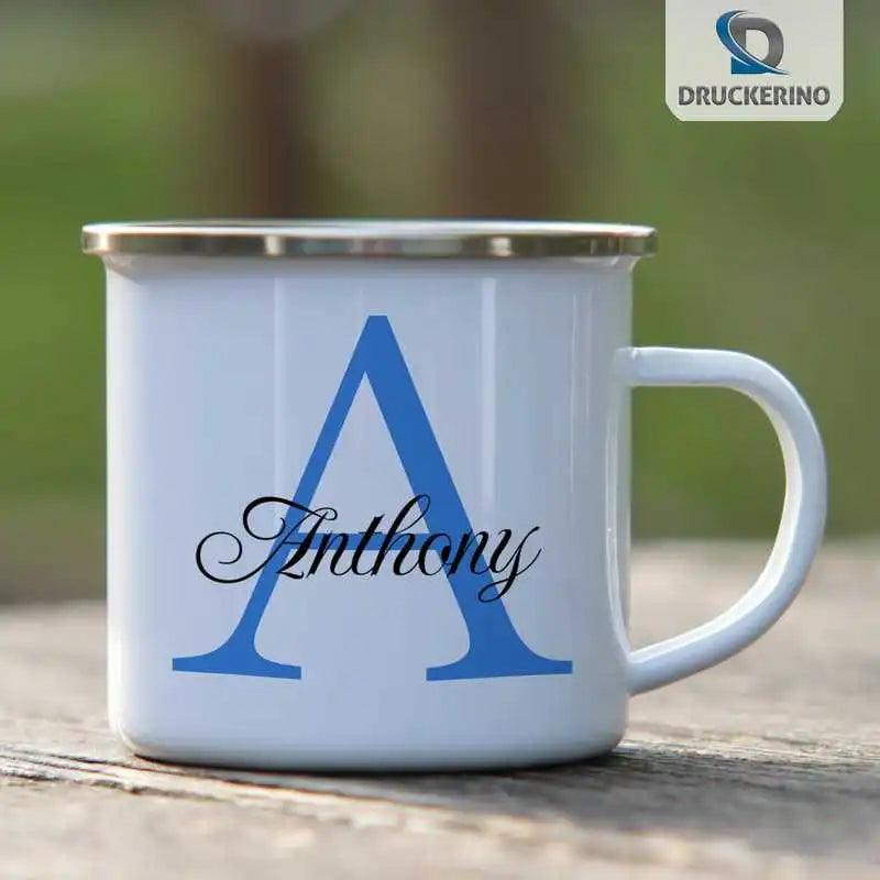 Emaille Tasse mit Namen | Motiv 3 | Anthony - Druckerino