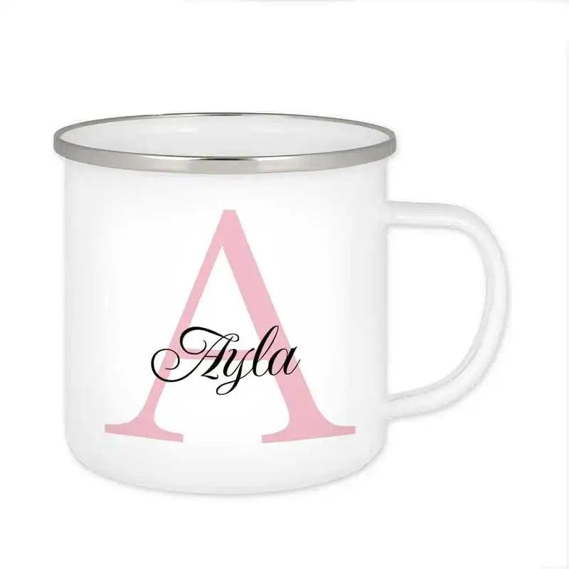 Emaille Tasse mit Namen | Motiv 3 | Ayla - Druckerino