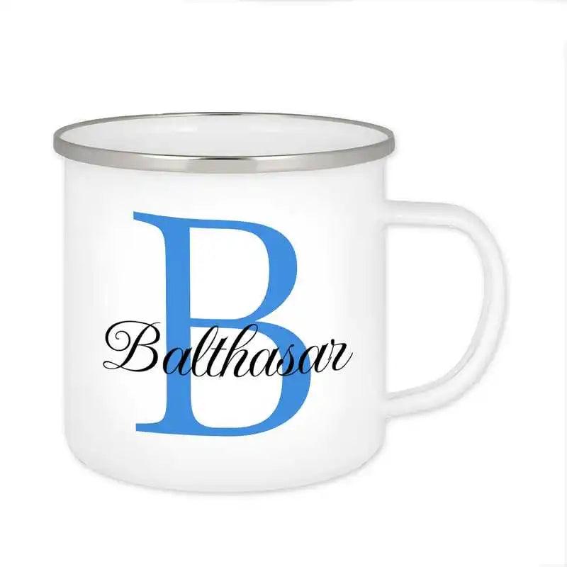 Emaille Tasse mit Namen | Motiv 3 | Balthasar - Druckerino