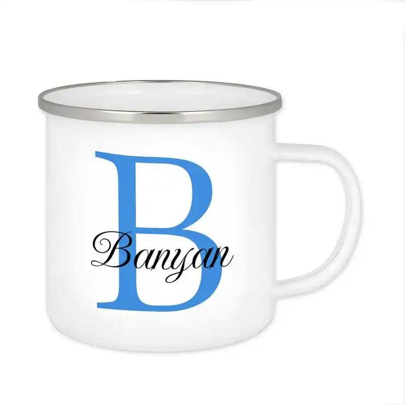 Emaille Tasse mit Namen | Motiv 3 | Banyan - Druckerino