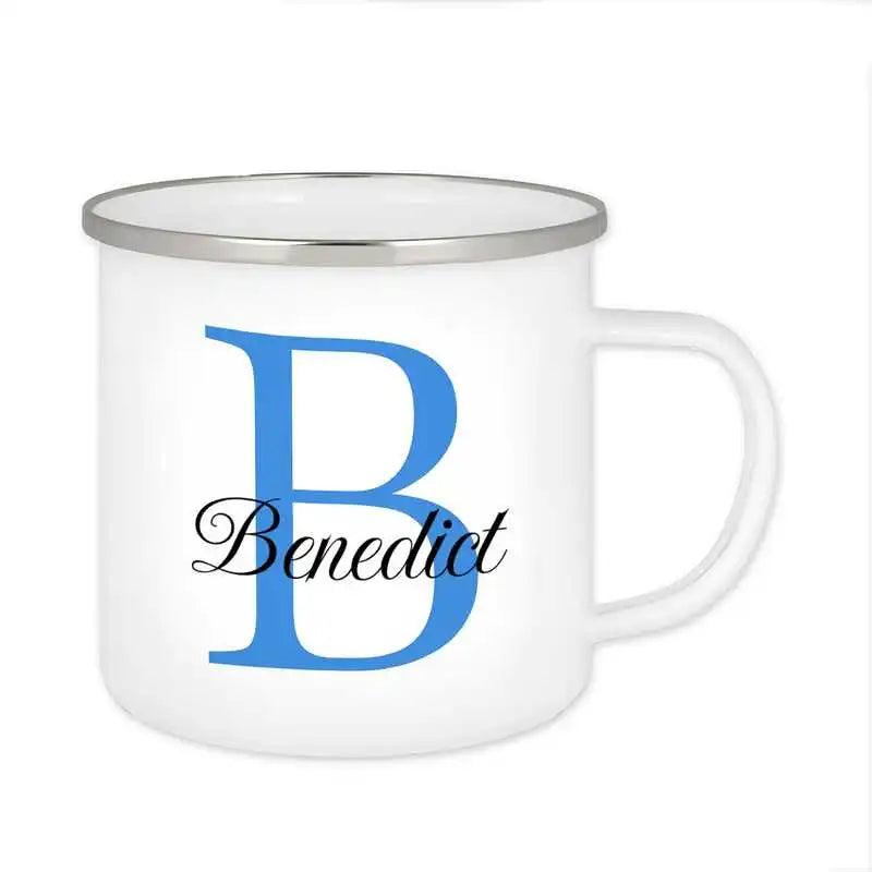 Emaille Tasse mit Namen | Motiv 3 | Benedict - Druckerino