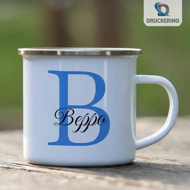Emaille Tasse mit Namen | Motiv 3 | Beppo - Druckerino