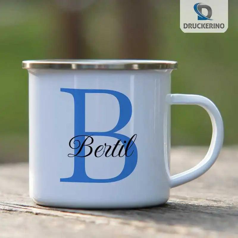 Emaille Tasse mit Namen | Motiv 3 | Bertil - Druckerino